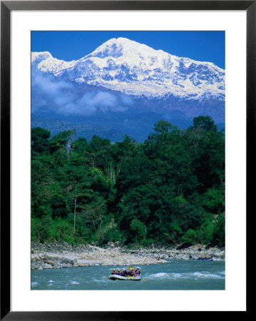 Raft Floating On Lower Section On Marsayangdi River Below The Annapurnas, Gandaki, Nepal by Anders Blomqvist Pricing Limited Edition Print image