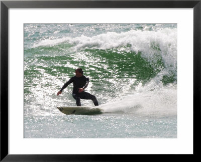 Surfer Goes Right At Tamarack Surf Beach, Carlsbad, California, Usa by Nancy & Steve Ross Pricing Limited Edition Print image