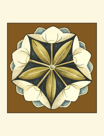 Floral Mandala On Caramel Iv by Erica J. Vess Pricing Limited Edition Print image