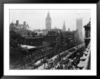 Edward Vii's Coronation Procession With The Parliament Buildings In The Background by Russel Pricing Limited Edition Print image