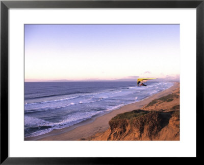 Hang Gliding Off Beach In Monterey, California, Usa by Georgienne Bradley Pricing Limited Edition Print image