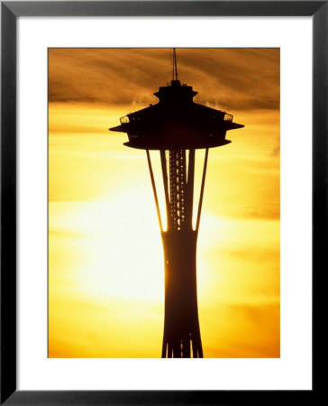 Space Needle At Sunset, Seattle, Washington, Usa by Paul Souders Pricing Limited Edition Print image