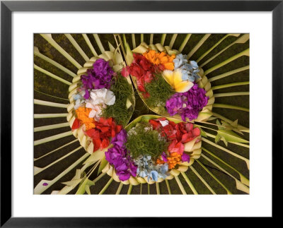 Spiritual Hindu Offerings Of Flowers And Palms, Ubud, Bali, Indonesia by Philip Kramer Pricing Limited Edition Print image