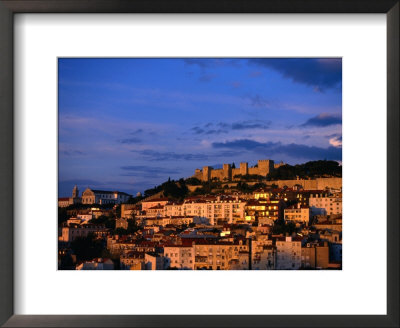 City And Castelo De Sao Jorge On Hill, Lisbon, Portugal by Martin Moos Pricing Limited Edition Print image