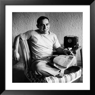 Baseball Player Yogi Berra Relaxing At Home by George Silk Pricing Limited Edition Print image
