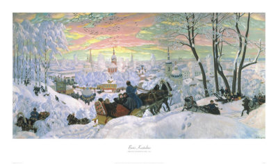 Arriving For Shrove-Tide, C.1916 by B. M. Kustodiev Pricing Limited Edition Print image