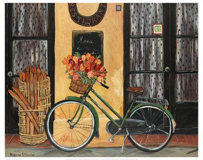 Bicycle With Flowers by Suzanne Etienne Pricing Limited Edition Print image