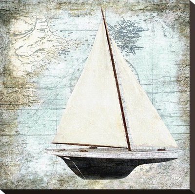 Sailboat Map I by Karen J. Williams Pricing Limited Edition Print image