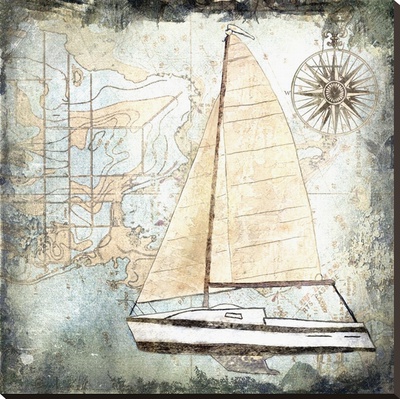 Sailboat Map Iv by Karen J. Williams Pricing Limited Edition Print image