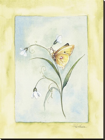 Yellow Butterfly With White Flowers by Paige Houghton Pricing Limited Edition Print image