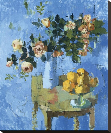 Blue Still Life With Roses by Jill Barthorpe Pricing Limited Edition Print image