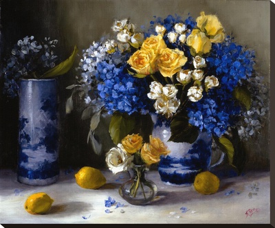 Yellow And Blue With Lemons by Hope Reis Pricing Limited Edition Print image