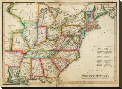 United States, C.1820 by John Melish Pricing Limited Edition Print image