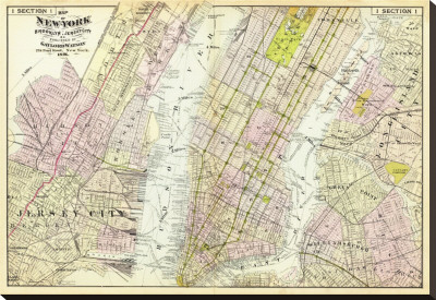 New York, Brooklyn, Jersey City, C.1891 by Frederick W. Beers Pricing Limited Edition Print image