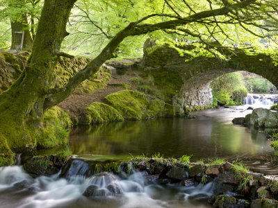 Robbers Bridge Crossing Weir Water, Exmoor National Park, Somerset, England by Adam Burton Pricing Limited Edition Print image