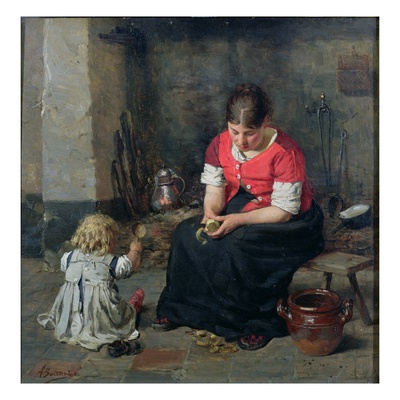 Preparing Vegetables by Alois Boudry Pricing Limited Edition Print image