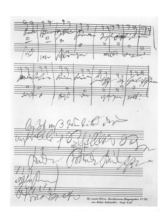 Facsimile Of A Page Of Music From The 'Biography Of L. Van Beethoven' By Anton Schindler by Ludwig Van Beethoven Pricing Limited Edition Print image