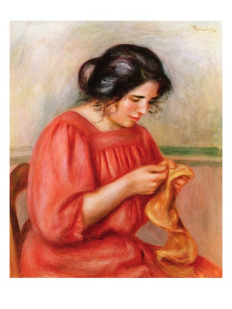 Gabrielle Darning, 1908 by Pierre-Auguste Renoir Pricing Limited Edition Print image