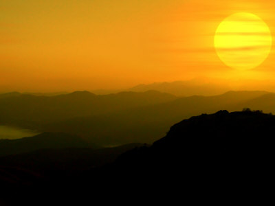 Sunrise Above Rolling Mountain Range by Ilona Wellmann Pricing Limited Edition Print image