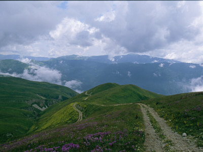 Mountain Road Leads Through The Hills Of Abkhazia by Stephen Alvarez Pricing Limited Edition Print image