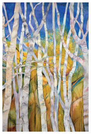 White Birches Medley by Sharon Pitts Pricing Limited Edition Print image