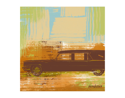Brown Retro Car Ii by Yashna Pricing Limited Edition Print image