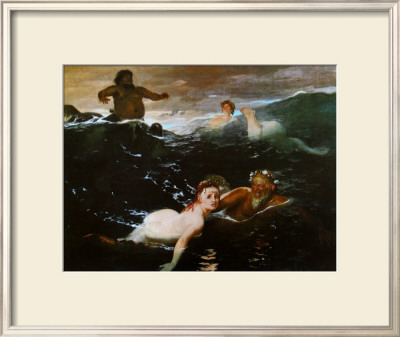 In The Waves by Arnold Bocklin Pricing Limited Edition Print image