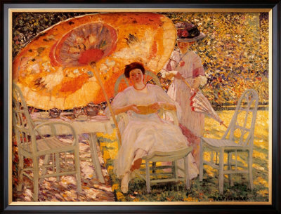 The Garden Parasol, 1909 by Frederick Carl Frieseke Pricing Limited Edition Print image