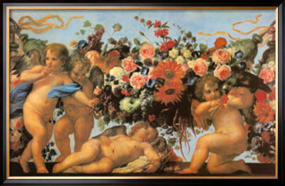 Angels With Garland Of Flowers by Carlo Maratti Pricing Limited Edition Print image