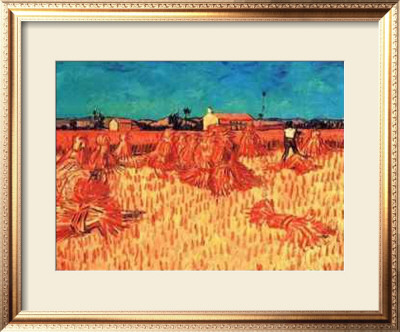 Harvest In Provence Of Wheat Field With Sheaves, C.1888 by Vincent Van Gogh Pricing Limited Edition Print image