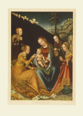 The Betrothal Of St.Catherine by Lucas Cranach The Elder Pricing Limited Edition Print image