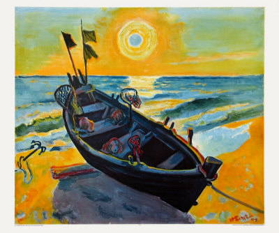 Boat At Sunrise by Max Pechstein Pricing Limited Edition Print image