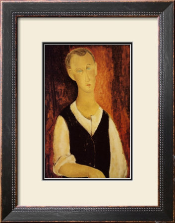 Young Man With A Black Waistcoat 1912 by Amedeo Modigliani Pricing Limited Edition Print image