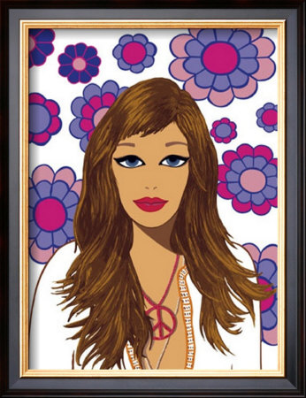 Brown Haired Girl With Peace Necklace by Santiago Poveda Pricing Limited Edition Print image