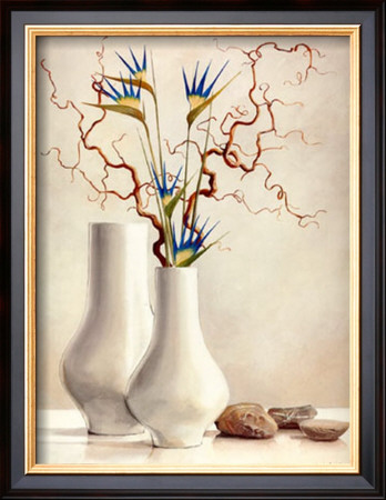 Willow Twigs With Blue Flowers by Karin Valk Pricing Limited Edition Print image