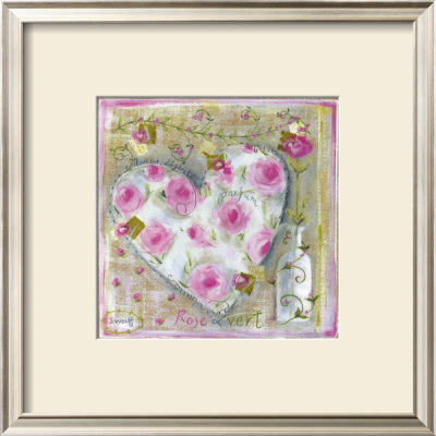 Coeur Rose And Vert by Joëlle Wolff Pricing Limited Edition Print image