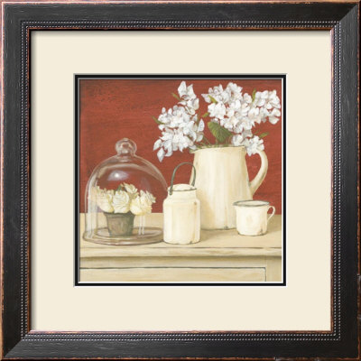 White Flowers In Pitcher With Milk Can by Cuca Garcia Pricing Limited Edition Print image