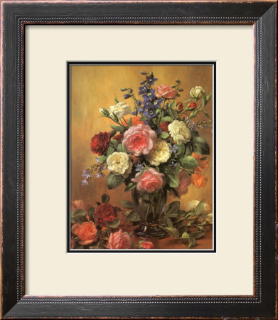 Roses In A Blue Vase by Albert Williams Pricing Limited Edition Print image