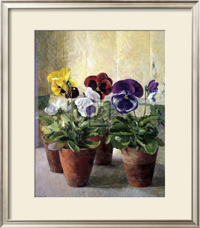 Pansies In Flower Pots by J. Morley Pricing Limited Edition Print image