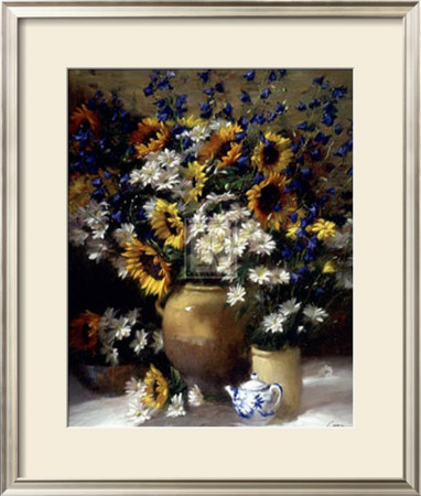 Sunflowers And Teapot by F. Janca Pricing Limited Edition Print image