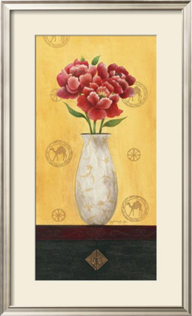 Peonies In A Floral Vase by Janet Brignola-Tava Pricing Limited Edition Print image