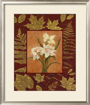 Daffodil On Golden Leaves by Debra Lake Pricing Limited Edition Print image