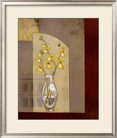 Glass Vase With Orchids by Ashley Arden Pricing Limited Edition Print image