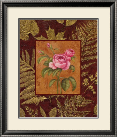 Rose On Golden Leaves by Debra Lake Pricing Limited Edition Print image