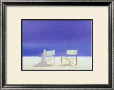 Canvas Chairs On Beach by Lincoln Seligman Pricing Limited Edition Print image
