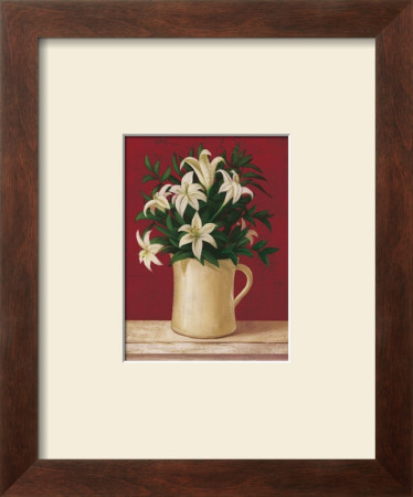 White Flowers In Pitcher by Lucciano Simone Pricing Limited Edition Print image