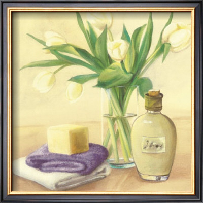 White Tulips And Bottle by Catherine Becquer Pricing Limited Edition Print image