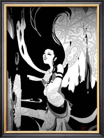 Japanese Kiri-E: Maiden Who Offers The Invocation Of Rain by Kyo Nakayama Pricing Limited Edition Print image