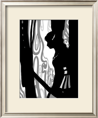 Japanese Kiri-E: Woman Lovely In Rain But Sad In Expression by Kyo Nakayama Pricing Limited Edition Print image