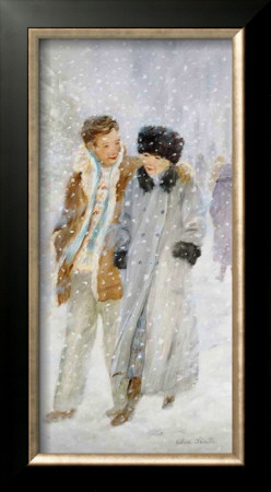 Lovers In A Snowstorm by Hélène Léveillée Pricing Limited Edition Print image